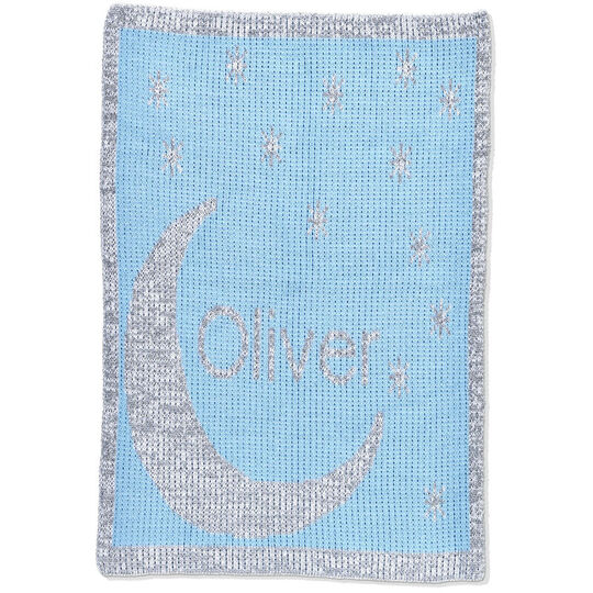 Metallic Moon & Stars Knit Blanket